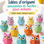 Enfants s'amusant à réaliser des créations en origami colorées.