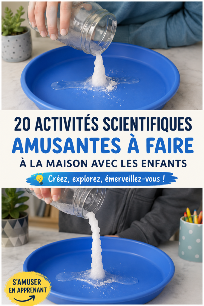 Des enfants réalisant une activité scientifique amusante à la maison