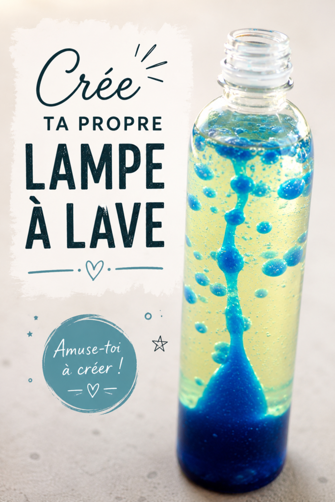 Une lampe à lave faite maison illuminée dans une pièce d'enfant