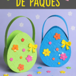 Un joli panier de Pâques fait main rempli d'œufs colorés et de décorations printanières.