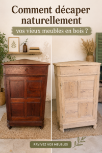 Un meuble en bois avant et après un décapage naturel