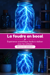 Enfants s'amusant en réalisant une expérience scientifique sur les éclairs dans une bouteille.