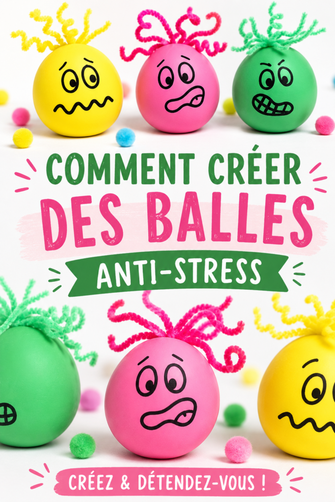 Une maman et son enfant en train de fabriquer une balle anti-stress avec des matériaux colorés.