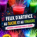 Feux d'artifice colorés créés avec du sucre et du vinaigre