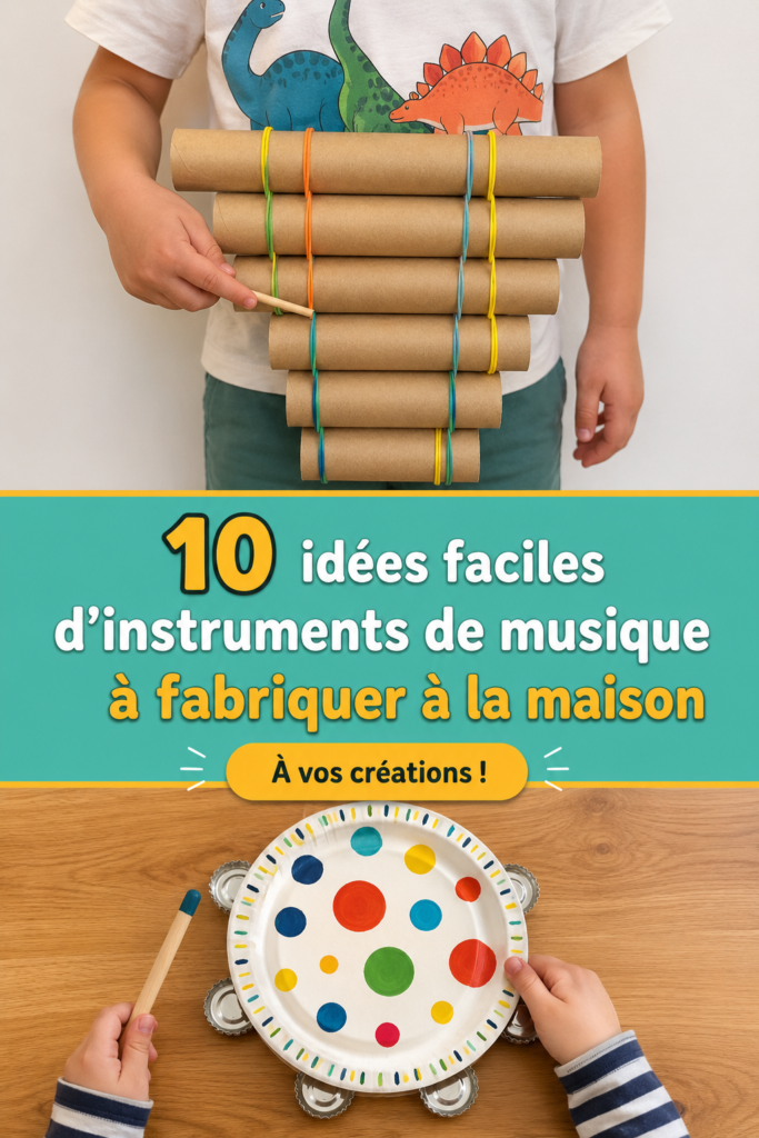 Enfants créant des instruments de musique en utilisant des matériaux recyclés