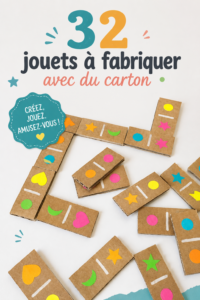 Enfant jouant avec un jouet en carton fait maison