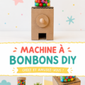 Machine à boule de gomme en carton peinte de couleurs vives