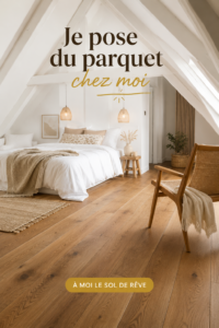 Pose de parquet dans un salon moderne avec un intérieur chaleureux.