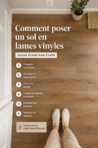 Installation de revêtement de sol en vinyle dans une pièce lumineuse