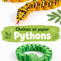 Un python en papier coloré, idéal pour une décoration créative.