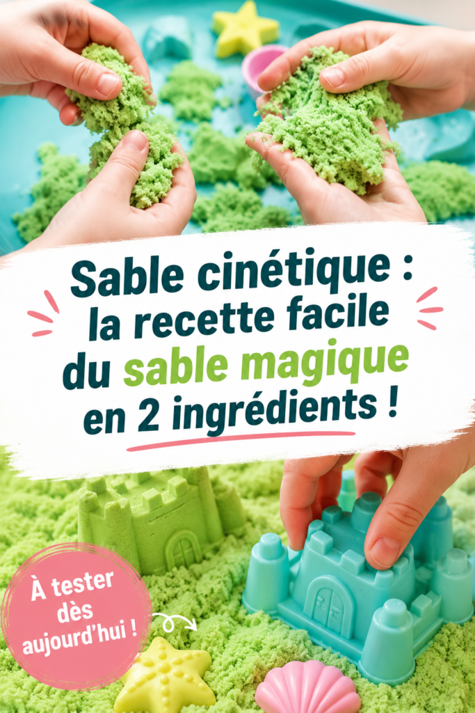 Un pot de sable cinétique coloré prêt à l'utilisation, fait maison.