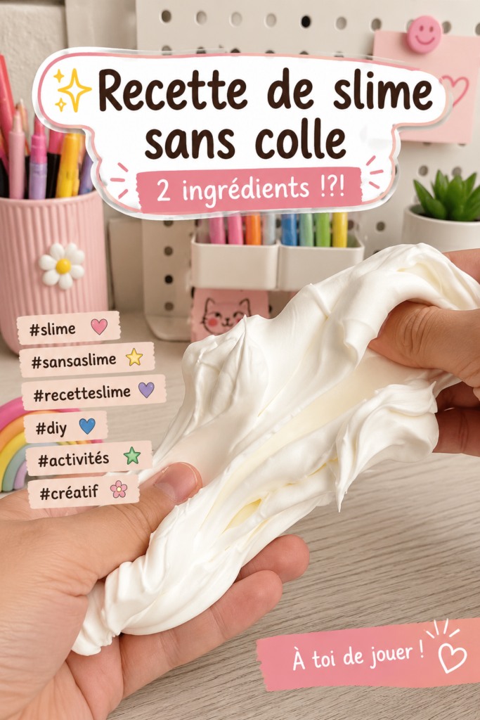 Photos de slime coloré fait maison sans colle