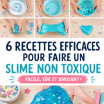 Un ensemble coloré de slime non toxique fait maison sur une table