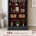 Armoire ancienne relookée avec de la peinture colorée et des poignées modernes