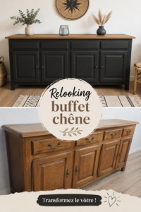 Buffet en chêne modernisé par un relooking décoratif