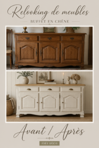 Avant/après relooking d'un meuble pour une décoration moderne