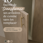 Armoires de cuisine modernisées avec un design chic et pratique.