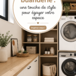 Affiche décorative pour une buanderie stylée avec des couleurs apaisantes