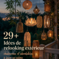 Un jardin cozy aménagé avec des éléments DIY, parfait pour se détendre.