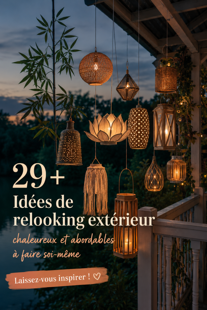 Un jardin cozy aménagé avec des éléments DIY, parfait pour se détendre.