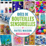 Bouteilles sensorielles colorées faites maison pour enfants