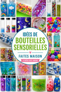 Bouteilles sensorielles colorées faites maison pour enfants
