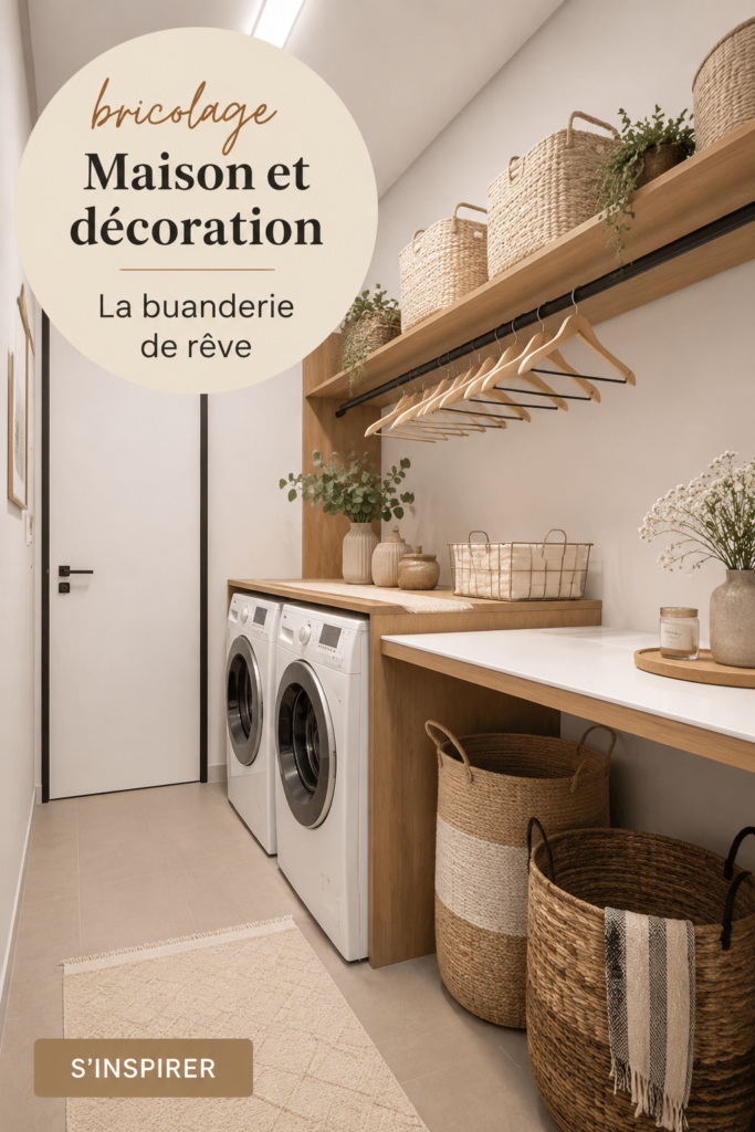 Buanderie décorée avec fonctionnalité et chaleur