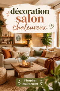 Un salon chaleureux avec des couleurs douces et des textures accueillantes.