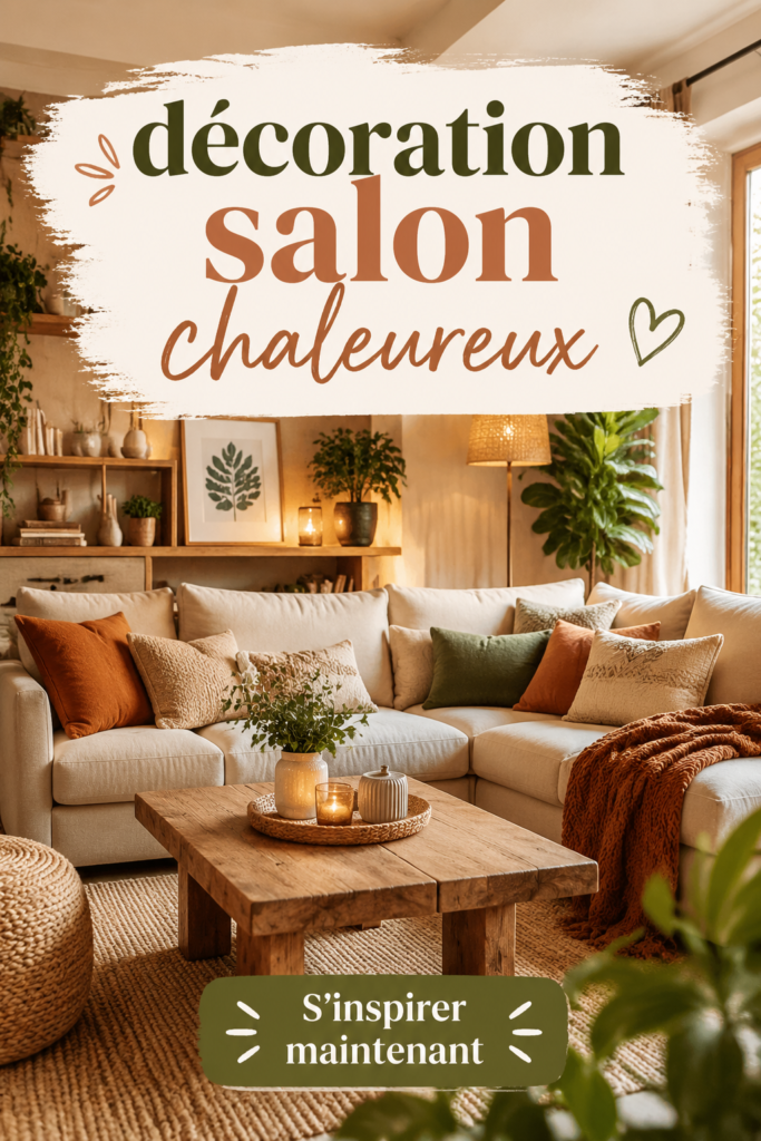 Un salon chaleureux avec des couleurs douces et des textures accueillantes.