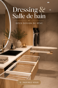 Aménagement élégant d'un placard chic avec des rangements pratiques.