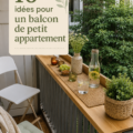 Un balcon d'appartement décoré avec des plantes et des meubles confortables pour créer un espace cosy.