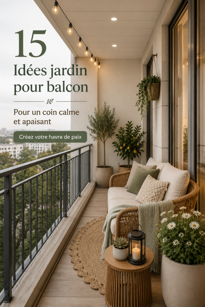 Un balcon rempli de plantes fleuries et de verdure, créant un espace apaisant