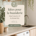 Une buanderie élégante avec des rangements pratiques et une décoration chaleureuse.