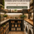 Salle de bain moderne avec un papier peint tendance et élégant