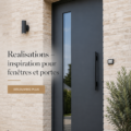 Fenêtre moderne en aluminium avec vue sur un jardin verdoyant