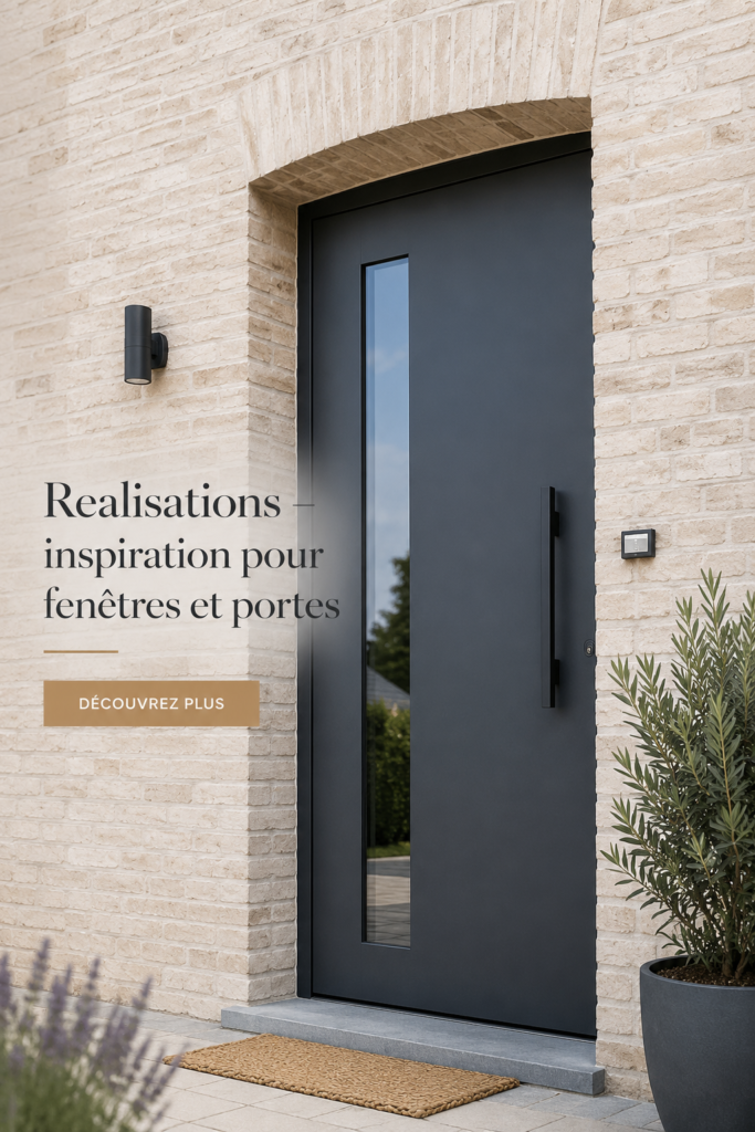 Fenêtre moderne en aluminium avec vue sur un jardin verdoyant