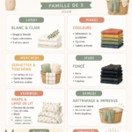 Planning de lavage familial sur un tableau organisé avec des vêtements.