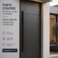 Porte d'entrée en métal galvanisé sur mesure, alliant robustesse et style.