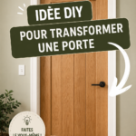 Porte décorée avec un nouveau design DIY, ajoutant du style à l'intérieur de la maison.