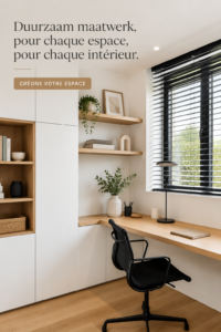 Aménagement intérieur moderne et durable avec des meubles en matériaux écoresponsables.