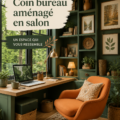 Un salon lumineux avec un coin bureau bien aménagé et cosy