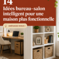 Aménagement d'un salon avec un espace bureau chaleureux et fonctionnel