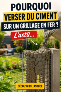 Grillage en fer renforcé avec du ciment, offrant une nouvelle robustesse.
