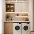 Aménagement moderne et stylé d'une buanderie minimaliste