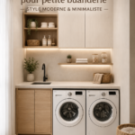 Aménagement moderne et stylé d'une buanderie minimaliste