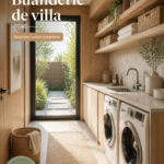 Buanderie élégante et organisée avec des rangements modernes