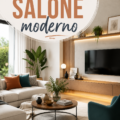 Salon moderne et chaleureux avec des éléments de décoration contemporaine