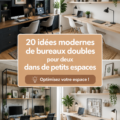 Bureau double moderne dans un petit espace avec décoration élégante