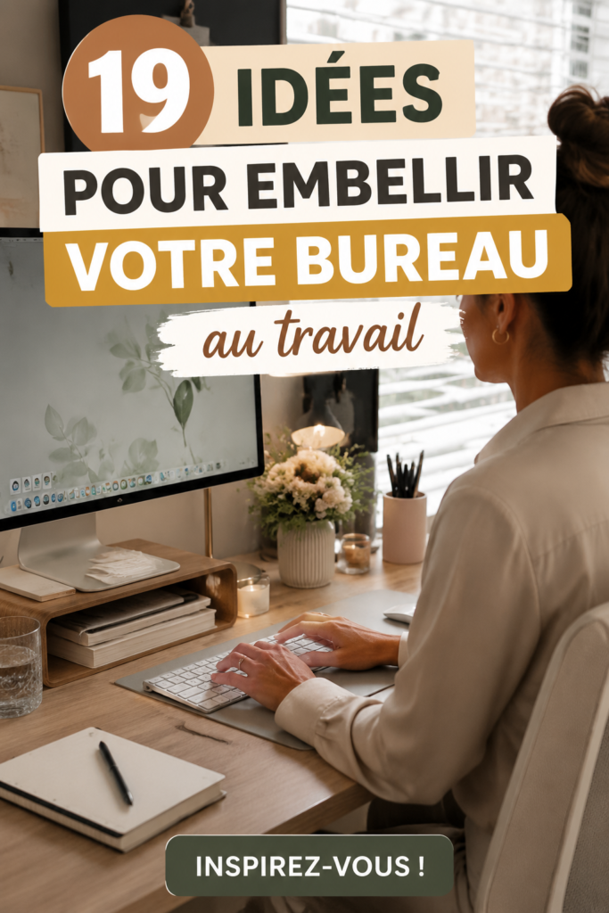 Bureau décoré avec des plantes vertes et des accessoires modernes
