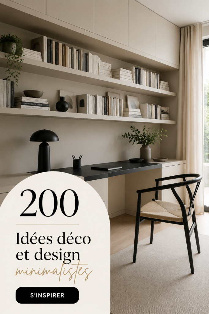 Un salon épuré avec une décoration minimaliste en blanc et bois.